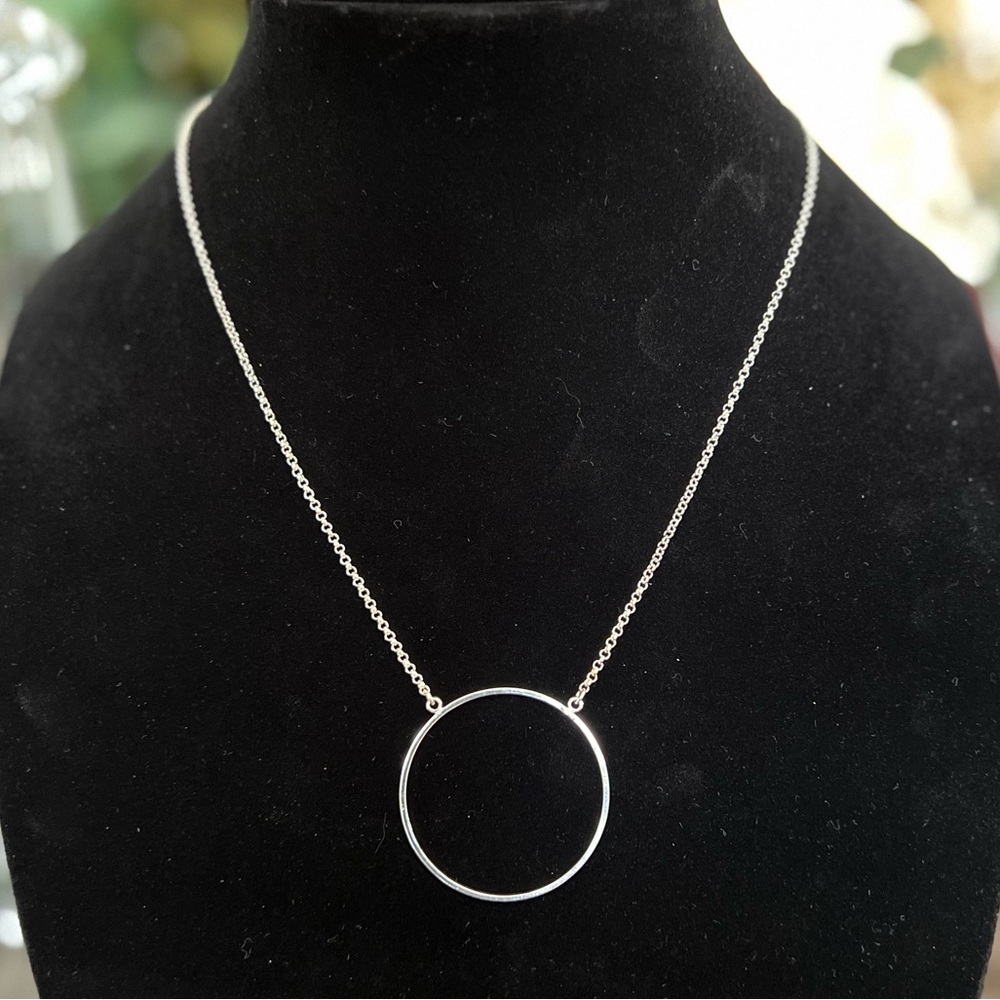 Lele Sadoughi 19 in Silver Circle Necklace -Simply Beautiful